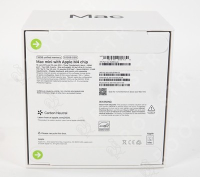 Apple Mac mini M4 10-Core GPU 16GB RAM 512GB SSD 2024 APPLE WTY