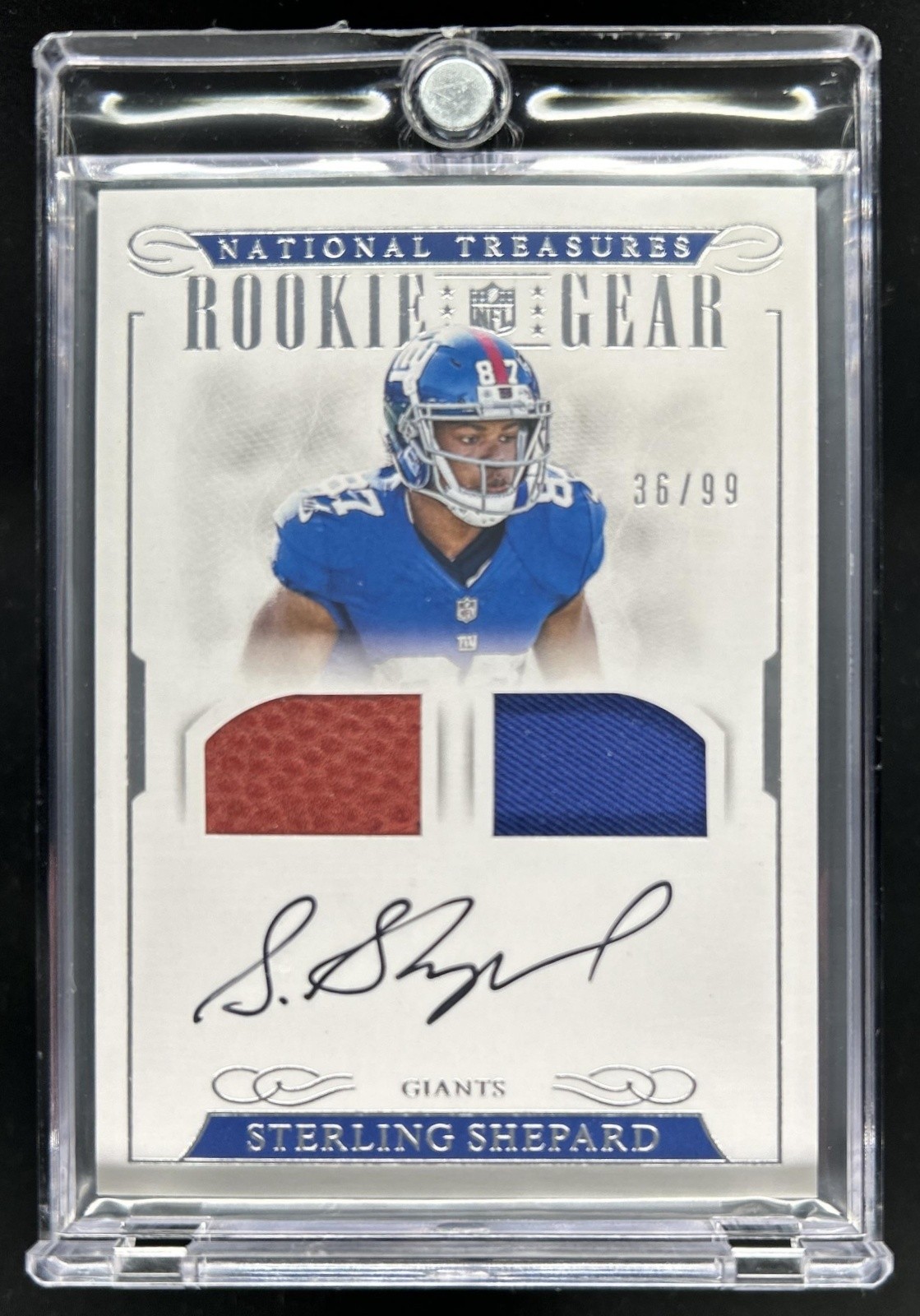 Sterling Shepard Panini National Treasures Rookie NFL Gear Materials Signatures #11 Dual