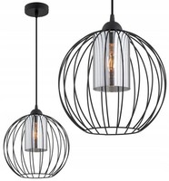 Pendelleuchte Esstisch Glas Schwarz Metall E27 B:30 Cm HäNgelampe Esszimmer