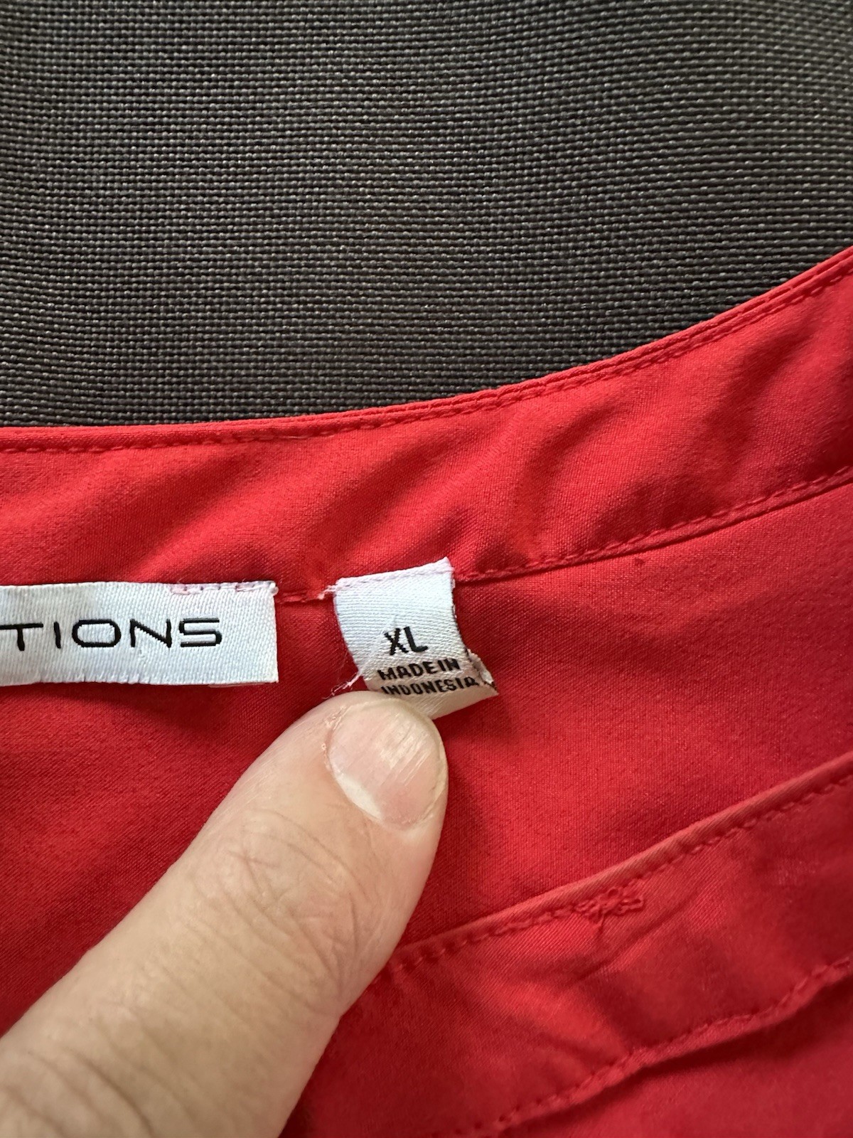 Notations Women’s Red Button Front Blouse Size XL… - image 6