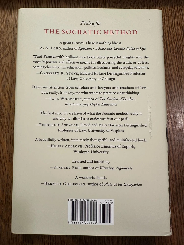BRAND NEW The Socratic Method by Ward Farnsworth 2021 HC/DJ PHILOSOPHY PLATO - Image 2 of 4
