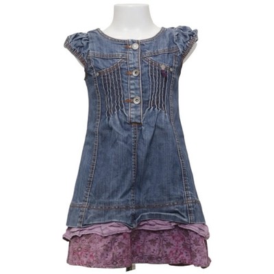 Mexx, Jeanskleid, Größe: 116, Blau/Lila/Mehrfarbig, Baumwolle, Print, Denim #Ufh