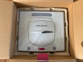 Sega Saturn HST-0014 white Japanese console system complete in box + 2 games