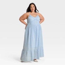 Women Cami Midi Sundress - Universal Thread Light Blue 2X