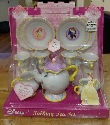 #ad 2004 Disney Princess Belle#x27;s Talking Tea Set 17 Pieces Ages 3 NIB $65.00