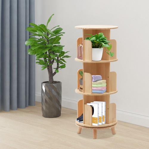 3 Tiers Rotating Bookshelf Bookcase Storage Shelf Display Rack Stand for Kids - Picture 12 of 12