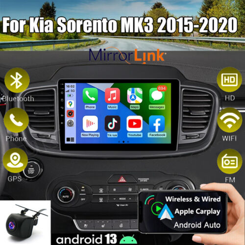 For Kia Sorento MK3 2015-2020 Android 13 Car Stereo Radio GPS Navi Apple Carplay