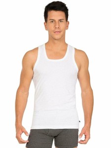 Jockey 8816 White Sleeveless Mens Cotton Vest Pack of 2 Undershirts