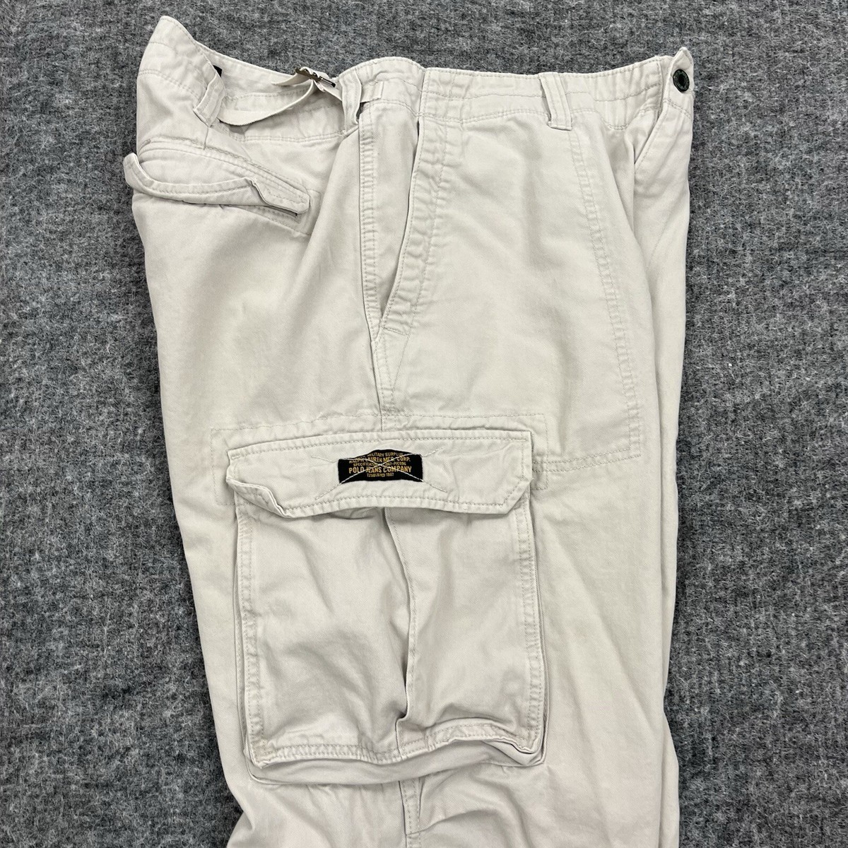 Polo Jeans Co Ralph Lauren Pants Mens 36x34 White Cargo Military