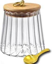 Glass Storage Coffee Container 650ml(22 FL OZ) Glass Coffee Nuts Canister Glass 