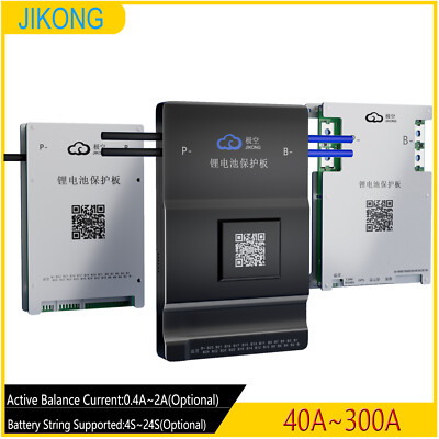 JIKONG Smart BMS 0.4~2A Balance 40~300A LiFePo4 LTO Li-Ion BT APP RS485 CAN HEAT