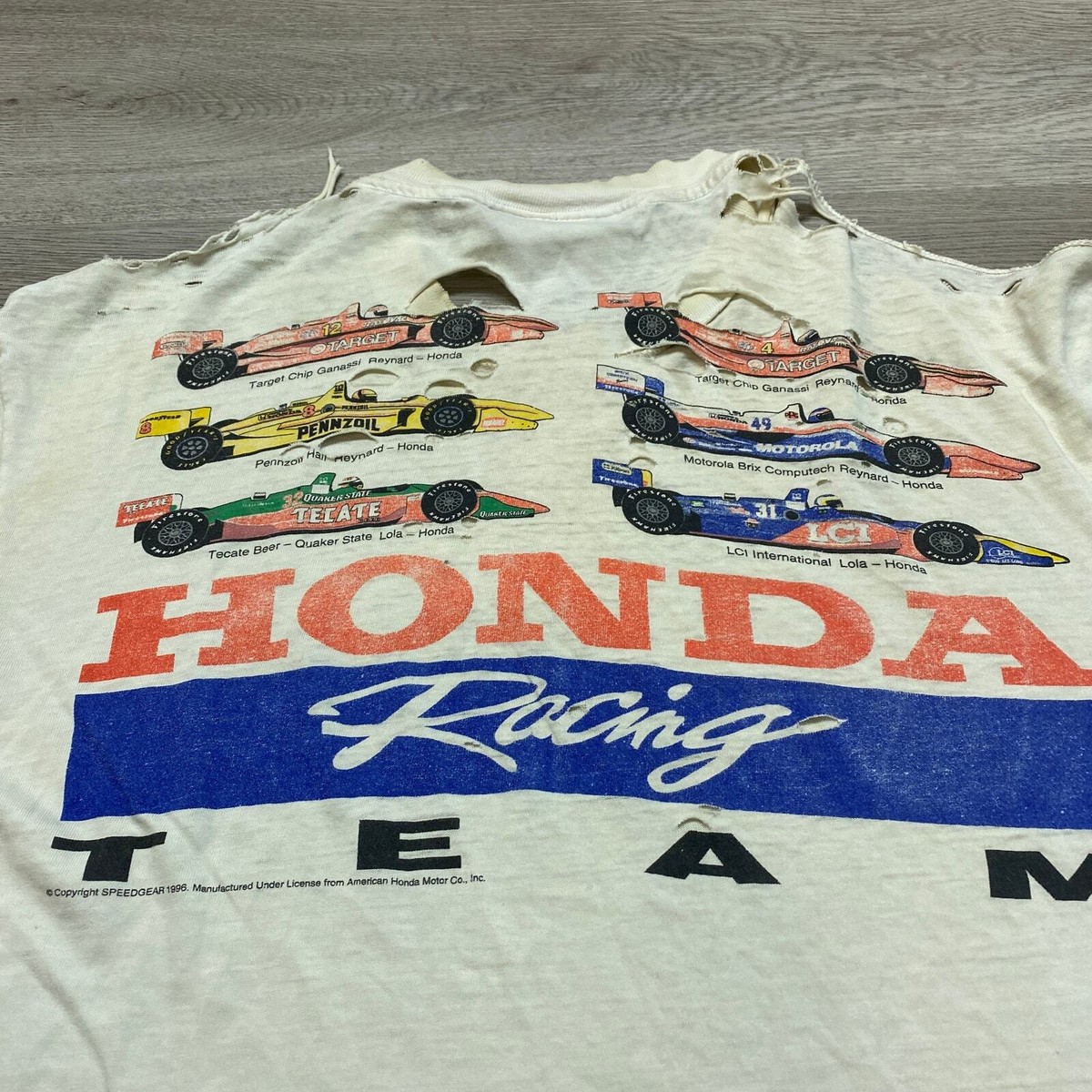 80s90s HONDA デサント製 デカロゴ メッシュ レーシングシャツ 80s90s HONDA デサント製 デカロゴ メッシュ レーシングシャツ