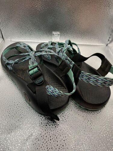 Chaco Womens Outdoor Sandals - Adjustable Straps Black & Teal Size 10 - Picture 3 of 11