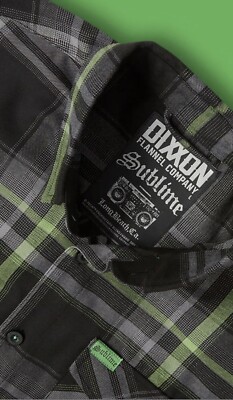 Dixxon Flannel “Sublime Jah” Green Grey Black Plaid LBC Dixxon Flannel “Sublime Jah” Green Grey Black Plaid LBC