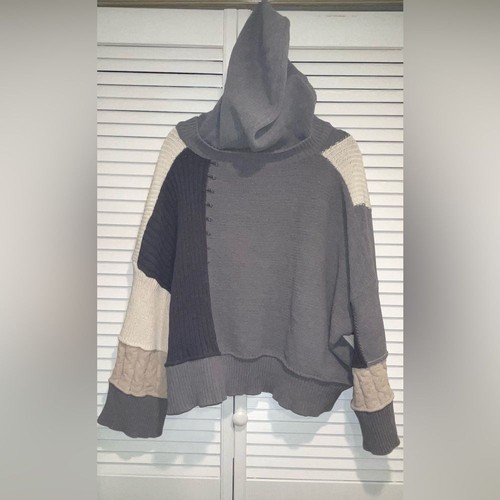 POL patchwork hooded sweater size Large - Picture 3 of 6