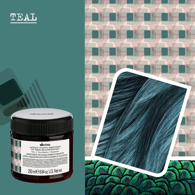 DAVINES Alchemic Creative Conditioner Teal Blonde & Lightened Hair Teal. 8.84oz - Image 3 of 4