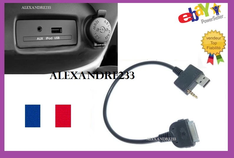 Cable adaptateur iphone ipod ipad pour Hyundai I10 - Photo 1/1