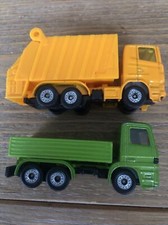 Siku Bundle: Scania Refuse Truck & Mercedes Benz Flatbed Truck Diecast 1:64 VGC