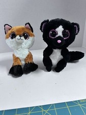 Lot Of 2 Beanie Boos Slick The Fox And Flora The Skunk