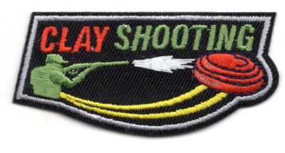 CLAY SHOOTING Iron On Patch Guns Rifles Gun Range Targets