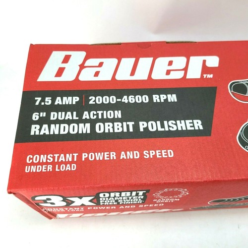 Bauer 20MM 6" 7.5 Amp Dual Action Random Orbit Polisher Buffer Variable Speed - Picture 4 of 12