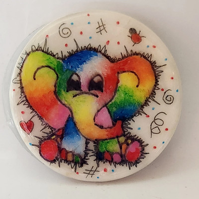 Elephant WHIMSICAL Handmade painted rocks