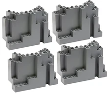 4 NEW LEGO BURP PIECES Dark Bluish Gray Mountain Wall Parts 4x10x6 rock panel