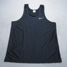 intage Nike Tank Top Mens L Black Swoosh 90s Basketball Athletic Jersey Shimmer