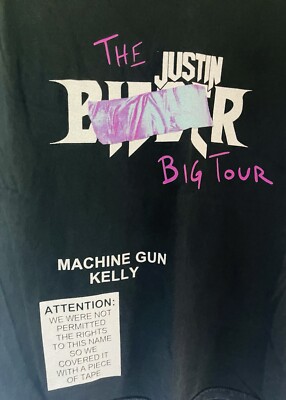 レア ジャスティン ビーバー　マシンガンケリー MGK ビッグツアー　tシャツ レア ジャスティン ビーバー マシンガンケリー MGK ビッグツアー