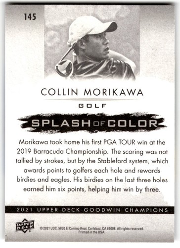 2021 Goodwin Champions Splash Of Color Collin Morikawa #145 - Picture 2 of 2