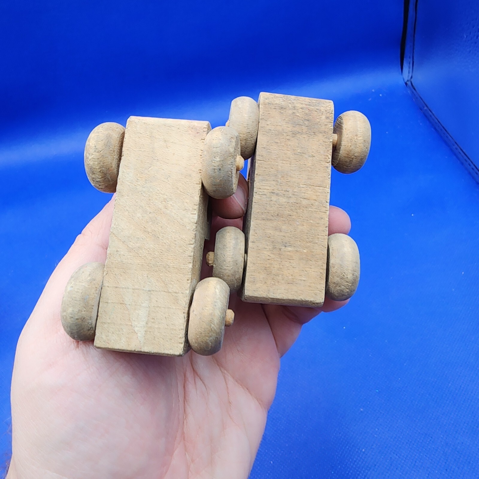 VINTAGE Wooden Toy Car and Truck lot of Hand crafted carved wood