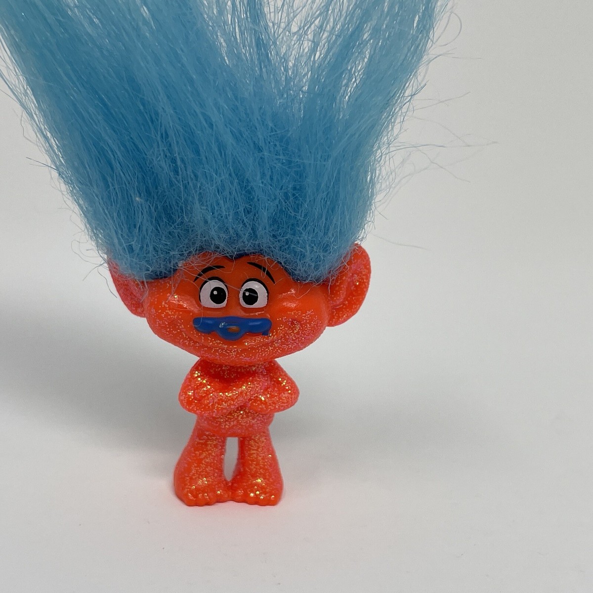 Dreamworks Trolls Orange Sparkle Troll with Blue Hair 4