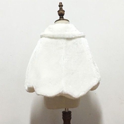 Girls Faux Fur Shawl Fluffy Shrug Bolero Wedding Dress Cape Warm Wrap Scarf - Picture 8 of 10