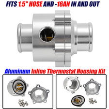 For 1-1/2" Hose 1.5" -16AN Inline Thermostat Housing Sensor Port Billet Aluminum