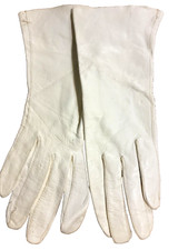 Vintage White Kid Leather Gloves Soft 6.5 Women Italy Costume halloween dress up