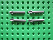 Lego 4 x Waffe Spiess Harpune kurz 18041 matt silber grau