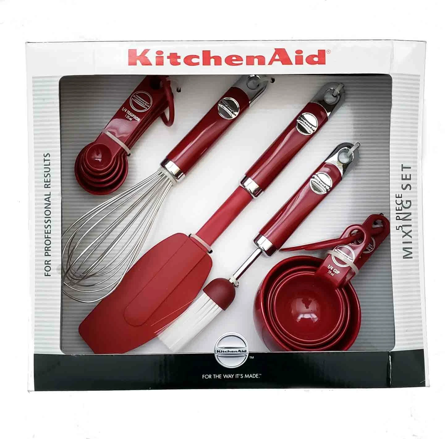 KitchenAid 5 Piece Mixing Set Red