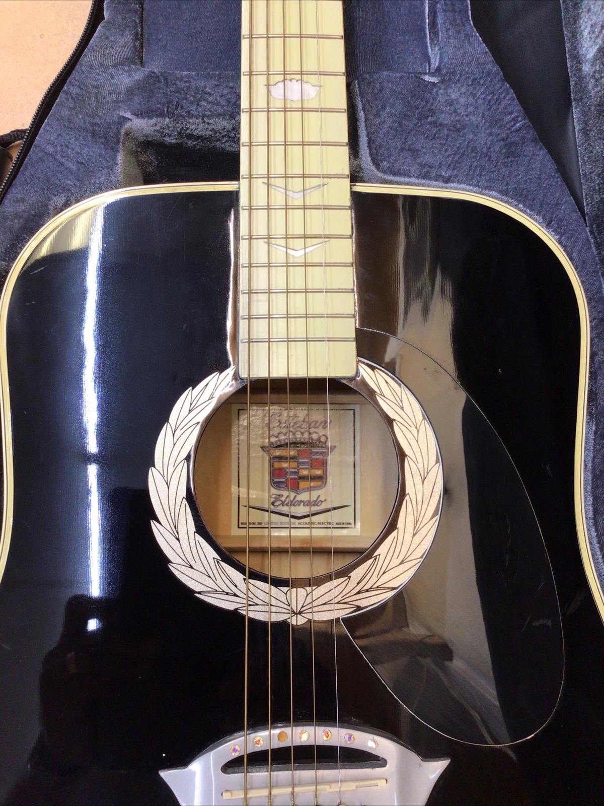 Esteban Cadillac ElDorado Acoustic Electric Guitar BLACK eBay