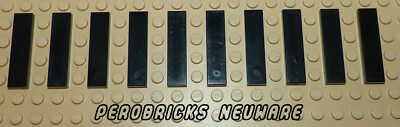 Lego 10 x Fliese/Fliesen 1x4 schwarz #2431 NEUWARE
