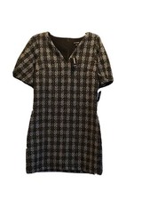 Express Design Studio size Sz SMALL Women Short Sleeve Black gray Dress new tags
