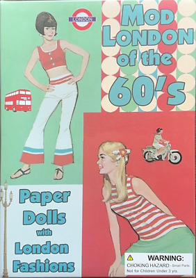 Mod London 1960's Fashions Paper Dolls Set Vintage Retro Style