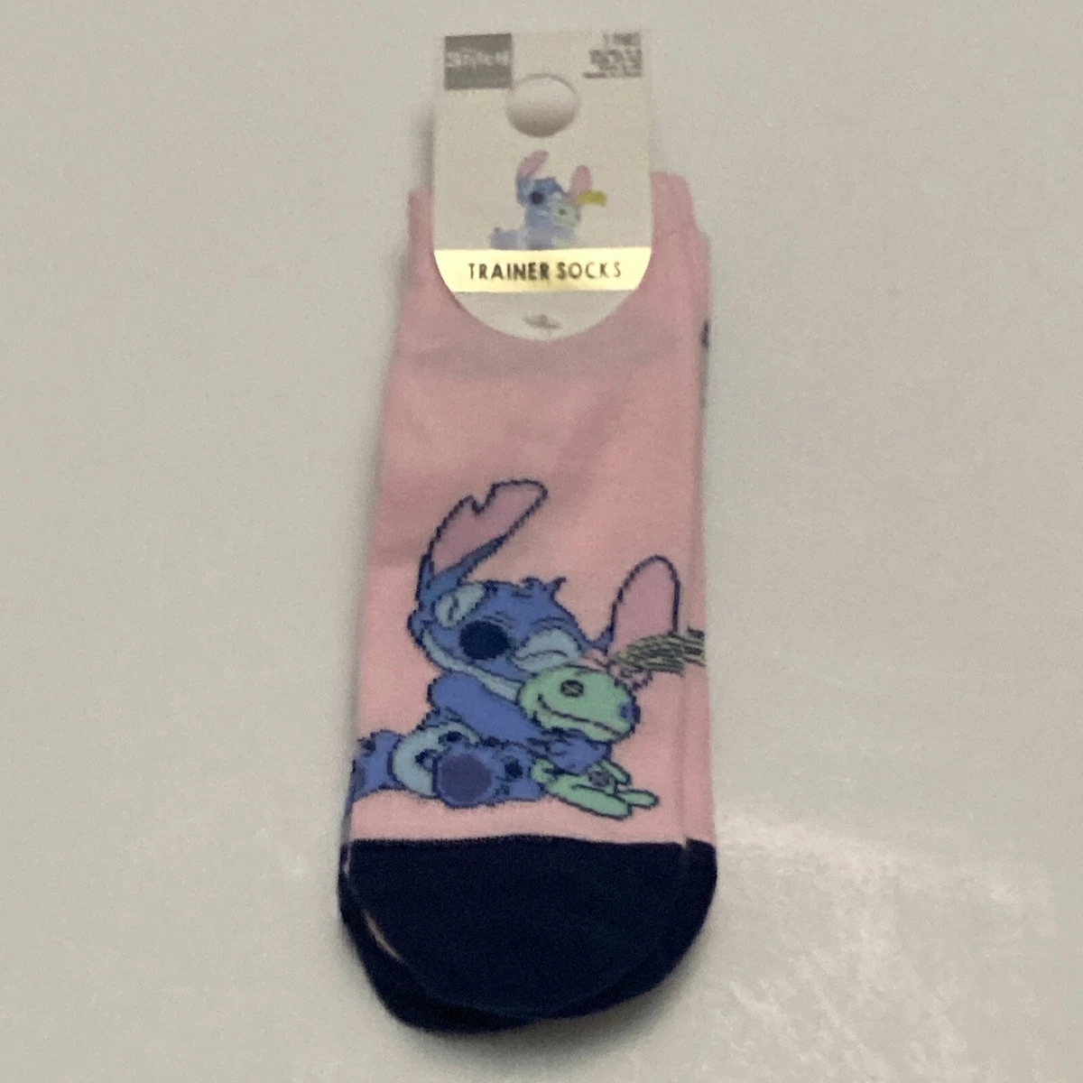 Conjunto de Calcetines Primark Stitch Disney EE. UU. 6-10 Azul Gris Rosa Nuevo Paquete de 3