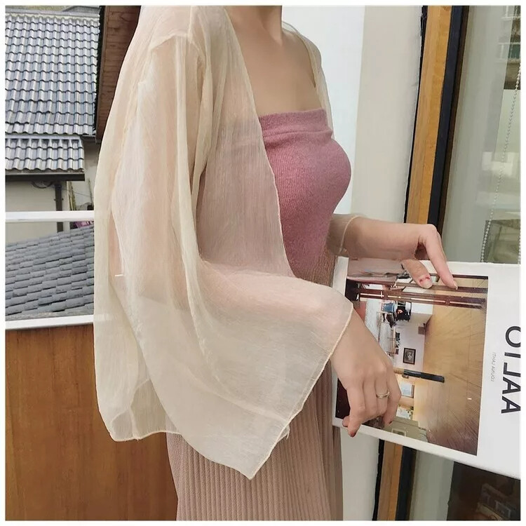 Donna Maglia Semitrasparente Cardigan Lungo Cappotto Giacca - Foto 2