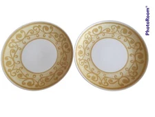 2 Royal (USA) Medici Cavilier yellow Dinner Plates