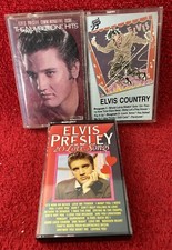 Lot Of 3 ELVIS PRESLEY Cassette Tape Number 1 Hits, Elvis Country 20 Love Songs