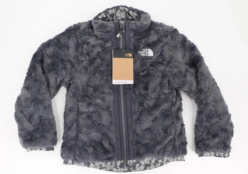NWT NORTH FACE YOUTH GIRLS REVERSIBLE MOSSBUD SWIRL JACKET GREY