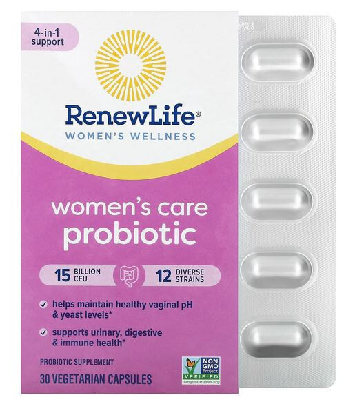 RENEW LIFE Women's Care Probiotic, 15 Billion CFU, 30 Vegetarian Capsules