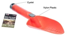 11" Plastic Hand Shovel Trowel for Prospecting | Gardening | Orange Nylon Scoop