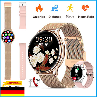 Smartwatch Damen 1,32  Touchscreen Fitnessuhr Tracker Sportuhr mit ErsatzArmband
