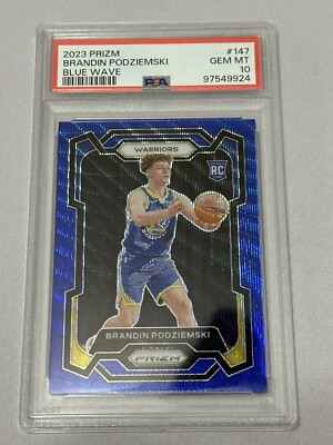 2023-24 Panini Prizm - Brandin Podziemski #147 Blue Wave Prizm (RC